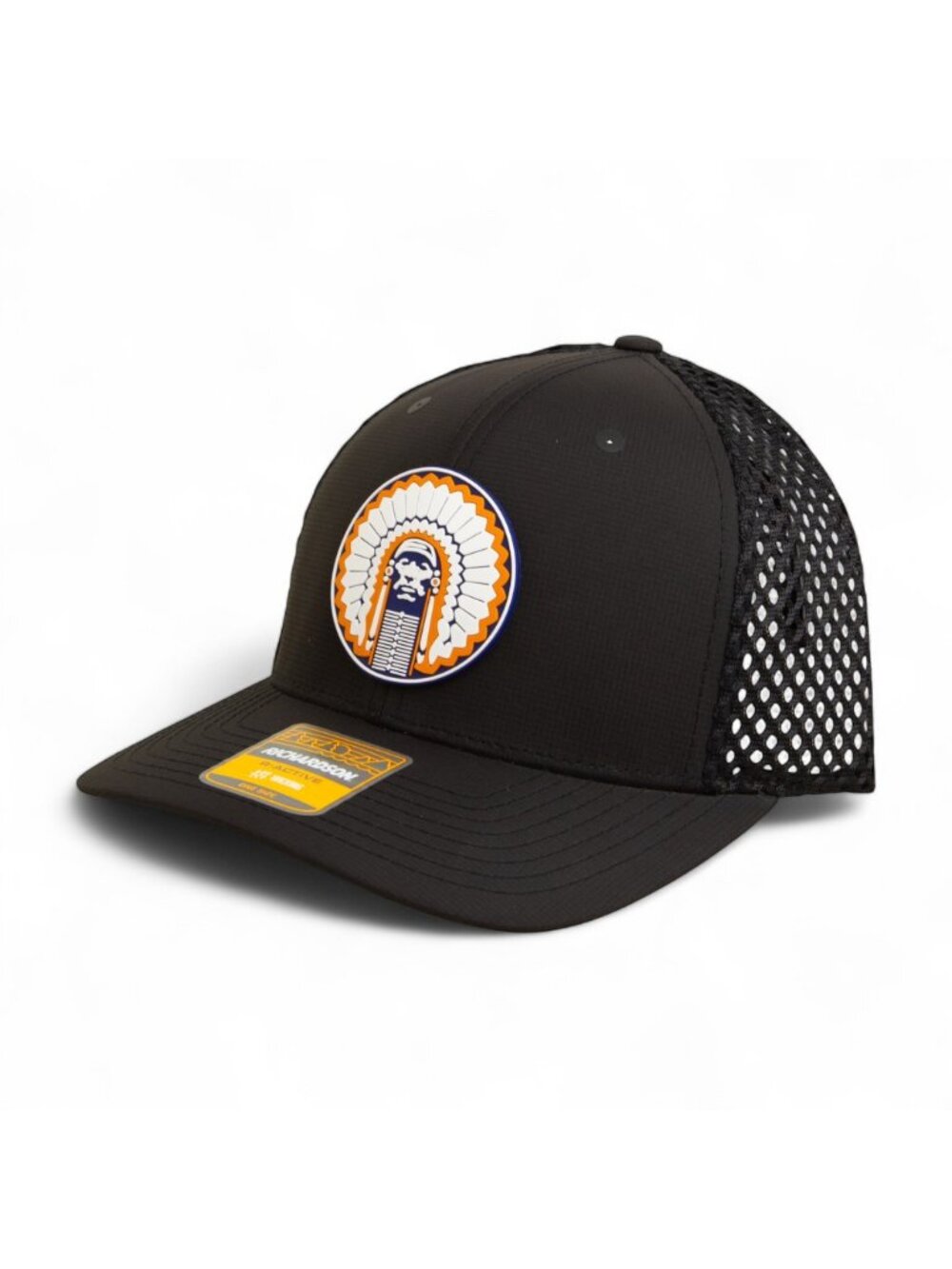 Illinois Fighting Illini Chief Illiniwek 3D Snapback Tilikum Trucker Hat- Black